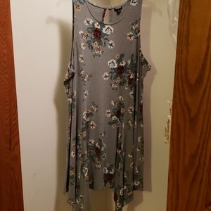 Handkerchief gray floral Jersey dress